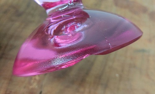 Vetro vichingo rosa cardo coda lunga uccellino vintage HTF quasi 10" coda + becco 100% - Foto 13 di 17