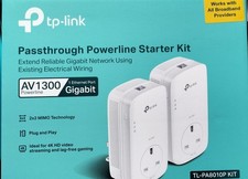 TP-Link TL-PA8010P Powerline Adapter Kit 1300Mbps Passthrough AV1300 Boxed