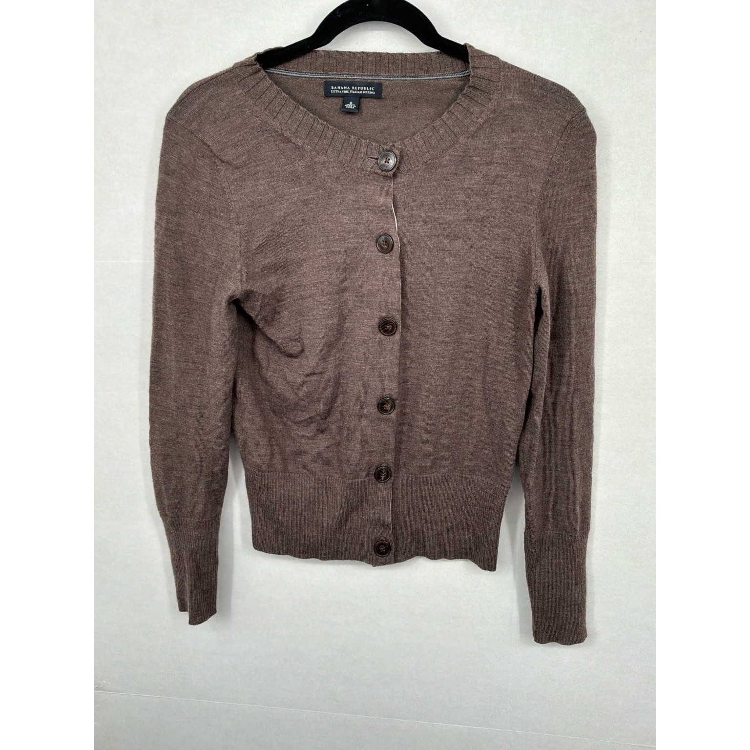 Banana Republic Extra Fine Italian Merino Wool Cardigan Small Quiet Luxury
