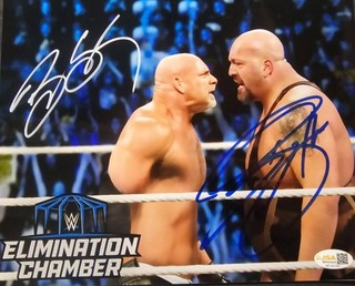 Bill Goldberg & Big Show autographed signed 8x10 photo WWE WCW JSA COA METALLIC