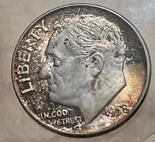 1958-D Roosevelt Dime Uncirculated - Mint Set Toning
