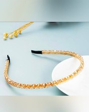 Elegant Champagne Colored Crystal Embellished Headband - BNIB