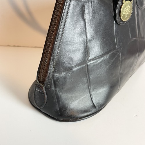 Borsa a tracolla Mulberry vintage anni 90 pelle nera Congo doppia zip - Foto 9 di 18