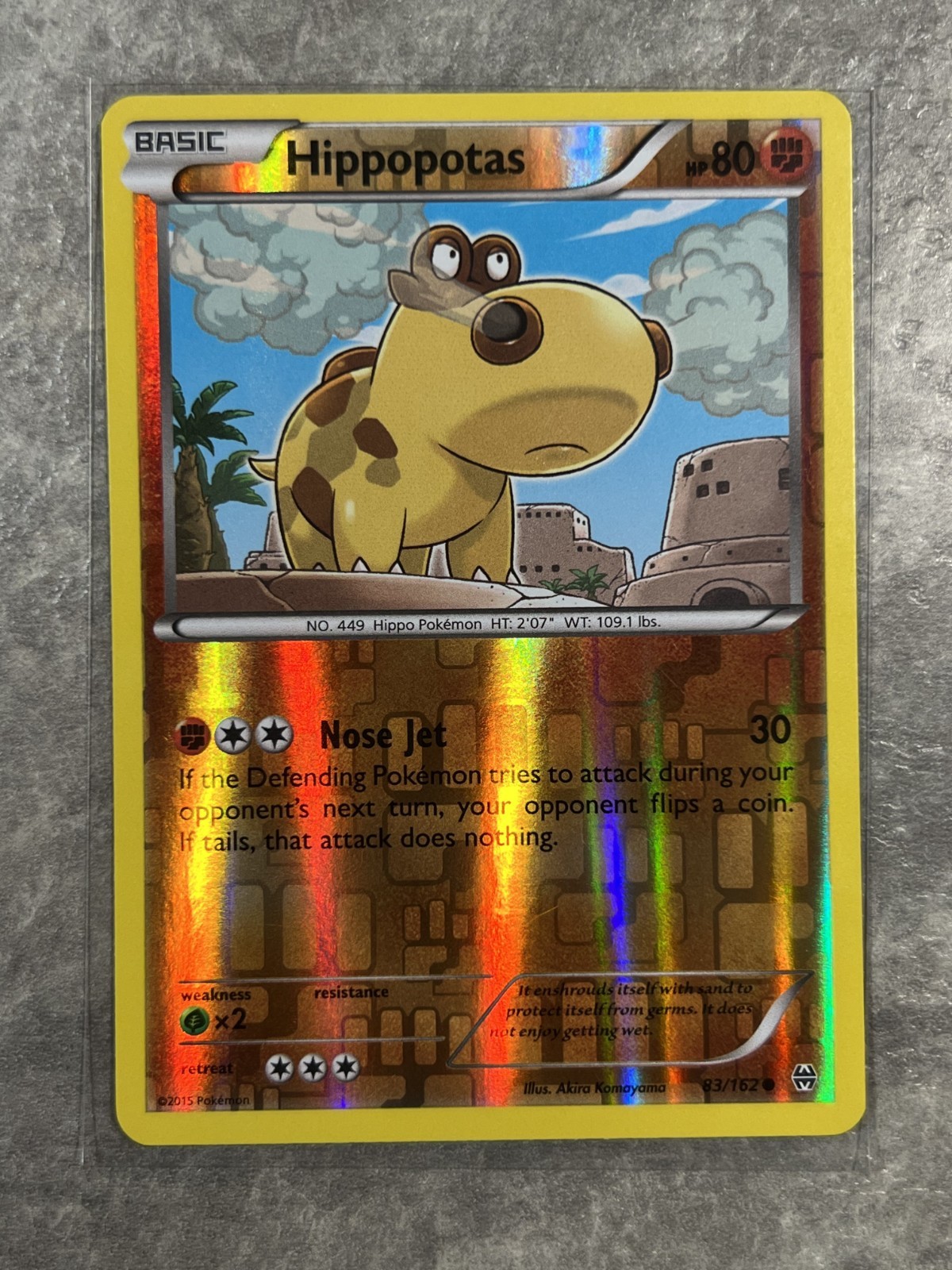 Hippopotas 83/162 Pokemon TCG Breakthrough 2015 Card Reverse Holo (Near Mint)