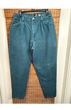 Sasson Women  s Mom Jeans Blue Denim 5-Pocket Button Logo Accents Size 16