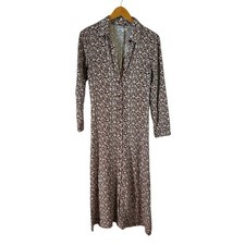 Reformation Brighton Button Front Floral Midi Shirt Dress Brown White XS Cottage