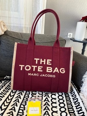 Marc Jacobs The Jacquard Large Tote Bag, Shopper Burgunderrot, Merlot Beige, Neu