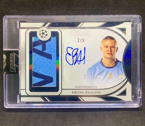 2024-25 Topps Dynasty ERLING HAALAND Man City Match Worn Logo Patch Auto SP /5