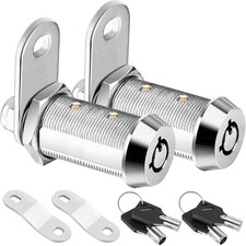 PTEROMY 2 Pack Cabinet Locks with Keys, Heavy Duty Tubular Cam Lock for RV Compa