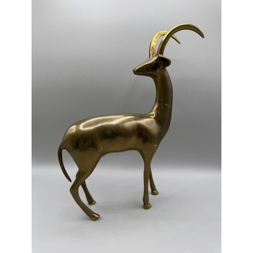 Brass Statue Antelope Giselle Deer Figurine MCM Mid Century Modern - Picture 9 of 9