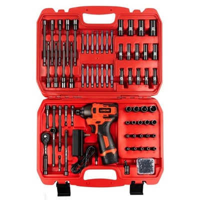 16V Brushless Impact Driver Kit - 108 PCS Socket Set, Magnetic Nut Drivers, Batt