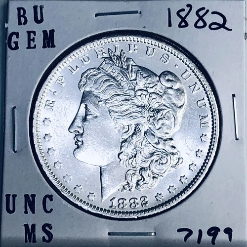 1882 BU GEM MORGAN SILVER DOLLAR UNC /MS+++ U.S. MINT RARE COIN 7199