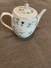 Grace's Teaware Rabbits Bunnies Flowers Easter Porcelain Tea Pot w/Lid