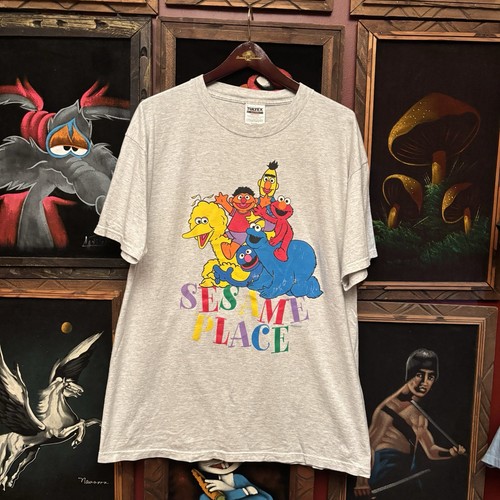 Vintage Sesame Place Sesame Street 90s Adult Men’s XL Grey Cotton T-Shirt