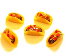 100 Dollhouse Miniature Meat Taco Doll Mini Food Tacos Set Wholesale Lot