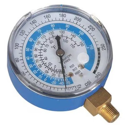 Dayton Gauge,2-3/4 In Dia,Low Side,Blue,350 psi 4PDJ9 Dayton 4PDJ9 190735331712