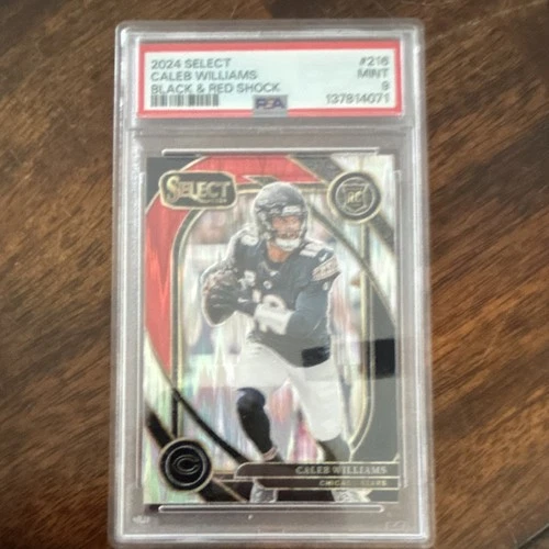 Panini 2024 Select Black & Red Shock Prizm Caleb Williams Rookie #216 PSA Bears