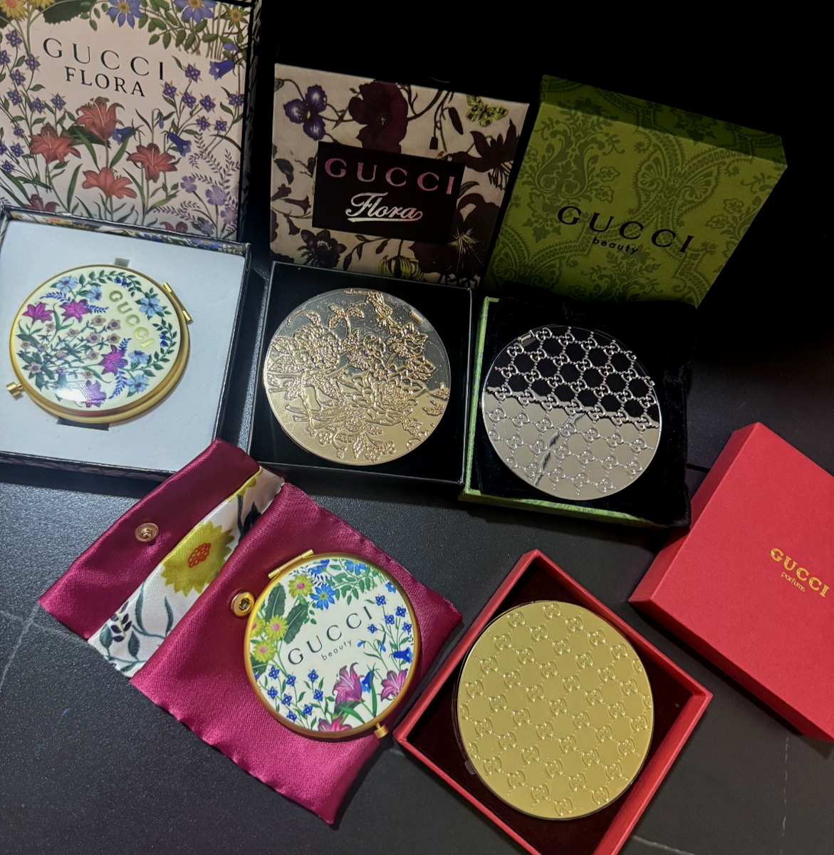 GUCCI Flora コンパクトミラー GUCCI Compact Double Sided Mirror Brand New In Box GWP in ORIGINAL