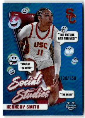 2025 Topps Bowman Chrome University No. SS-23 Kennedy Smith Social Blue 130/150