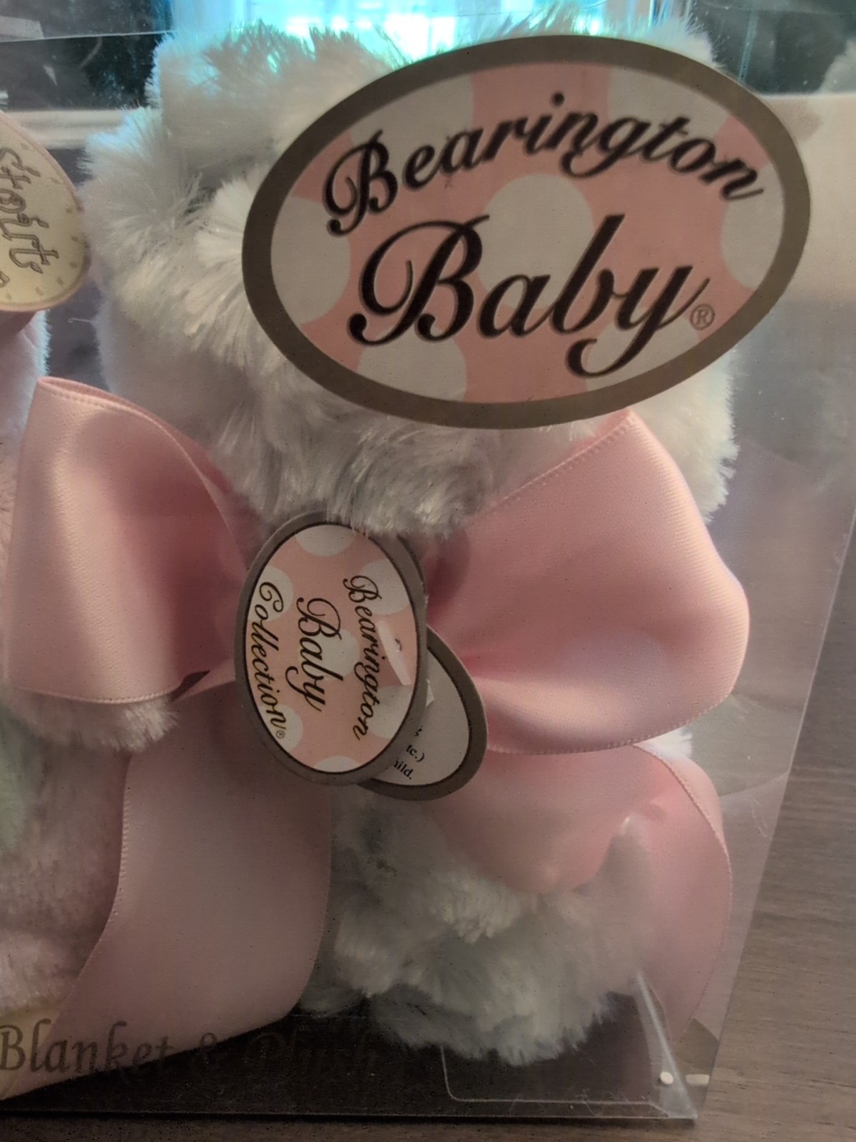 Bearington Baby Security Blanket 16x16 & Plush Owl  Pink And White