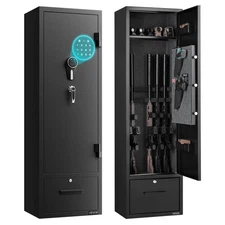 VEVOR 4 Gun Safe Long Gun Cabinet for Rifles & Pistols with Key and Password