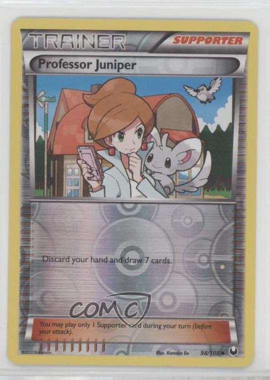 Professor Juniper Reverse Foil Pokemon Black & White Dark Explorers #98