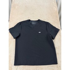 FIGS Leon Scrub Top Mens XL Black V-Neck Technical Collection Short Sleeve EUC