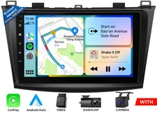 M3BLX6S 9" 8-Core Android 13 6+64 Stereo Radio GPS CarPlay For Mazda 3 2010-2013