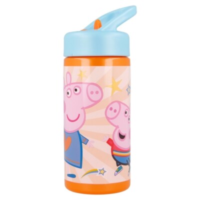 Peppa Pig Sipper Trinkflasche mit integriertem Griff für einfaches Tragen Schule 410ml