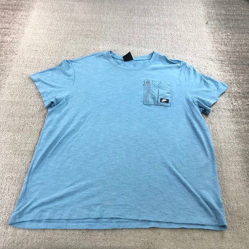 Nike Sportswear Shirt Mens 2XL XXL Pocket Short Sleeve CJ4323-424 Blu3 Cerulean