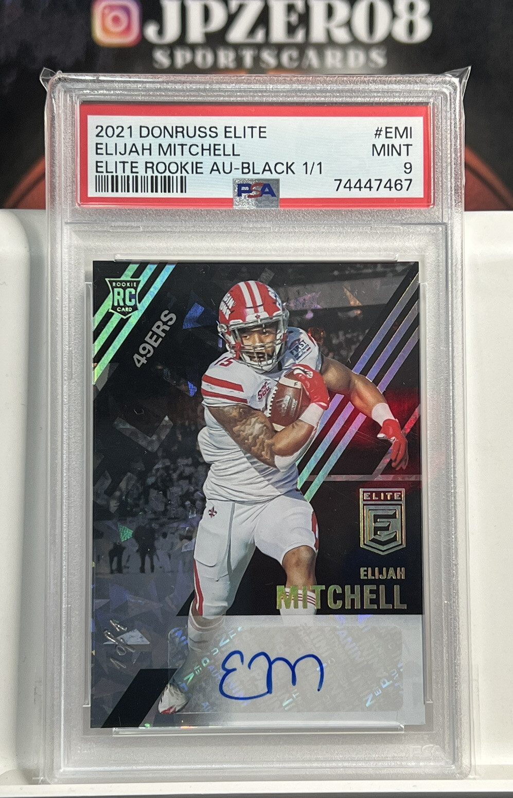 Elijah Mitchell Panini Donruss Elite Elite Rookie Autographs #EMI Black 1/1