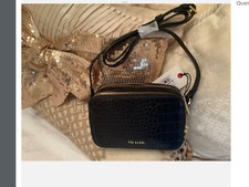 Ted Baker Stina Croc Mini Camera Bag in Black, authentic. NWT.