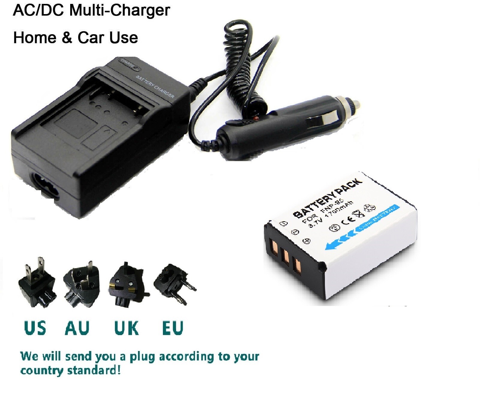DSTE 2-Pacco NP-85 Ricambio Batteria Caricabatteria per Fujifilm FinePix S1 SL240 SL245 SL260 SL280 SL300 SL305 SL1000