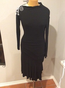 black dress with rhinestone accents