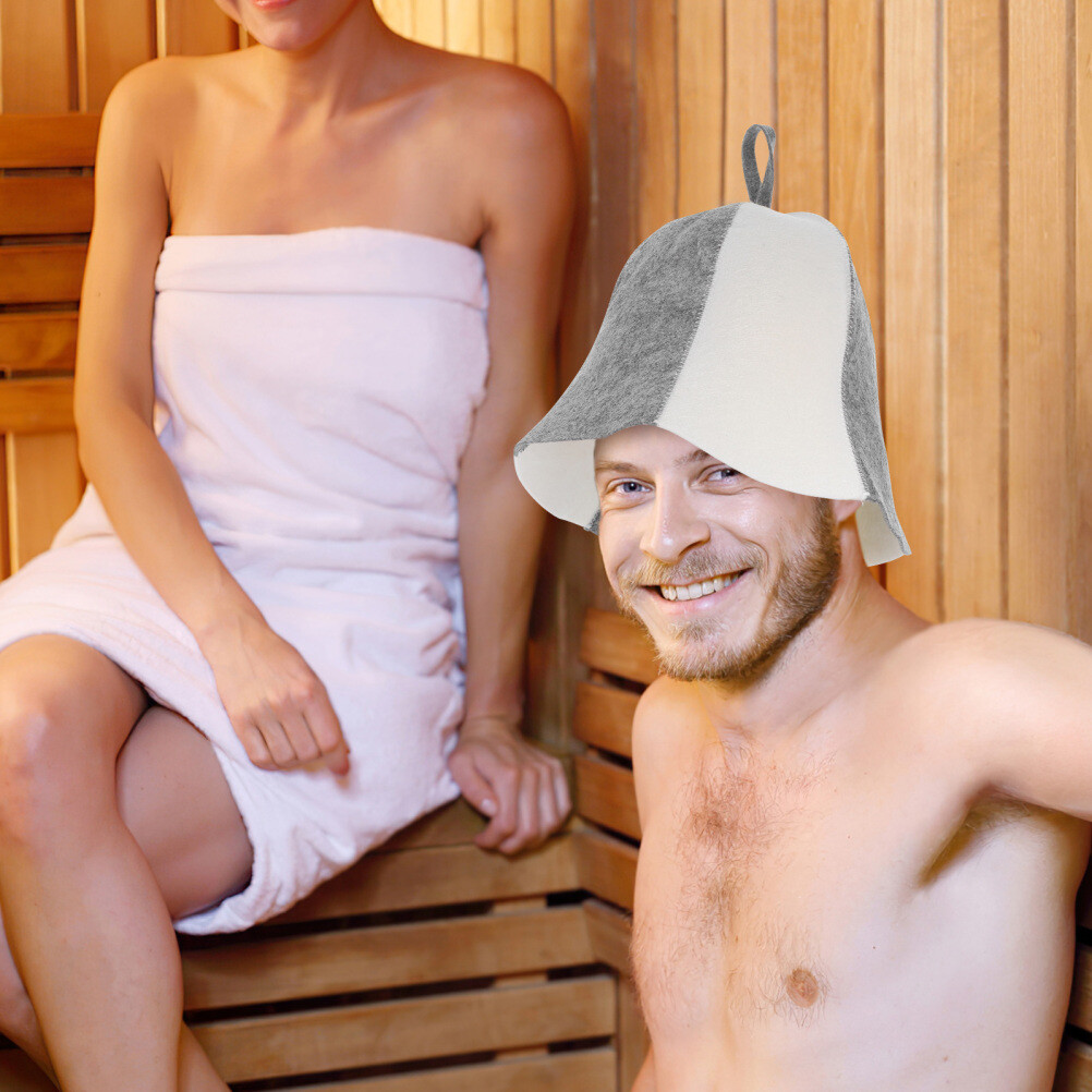 2Pcs Felt Sauna Hats Water Absorbent Sauna Hats Comfortable Sauna