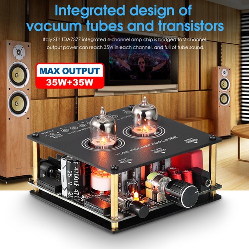 Mini Bluetooth 5.0 Valve Tube Amplifier Stereo Receiver HiFi Home Audio Preamp - Picture 6 of 9