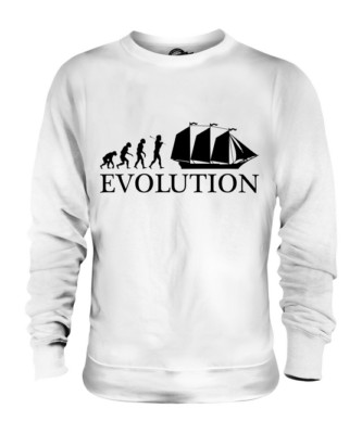 SCHONER EVOLUTION OF MAN UNISEX PULLOVER OBERTEIL GESCHENK BOOT VERSAND