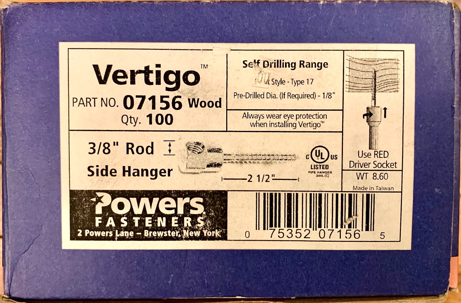 POWERS VERTIGO WOOD HORIZONTAL/ SIDE ROD HANGERS 5/16" X 21/2" for 3/8" ROD eBay