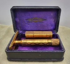 Vintage Gillette NEW Deluxe Criterion 1930 Set Case Bank Lacquer Safety Razor