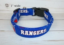 NEW YORK RANGERS Terri's Dog Collar custom made adjustable with NHL fabric