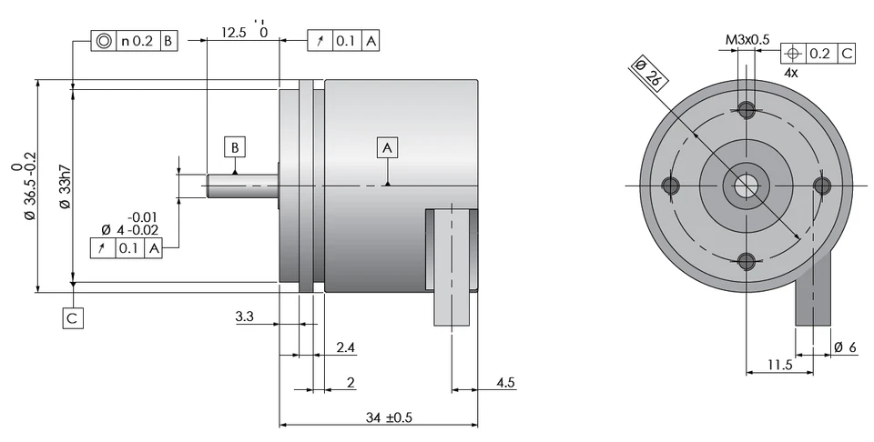 Rotary Encoder by ZS instruments w Glass Disc 36 mm Replaces Heidenhain ROD 1020 - Image 2 of 4