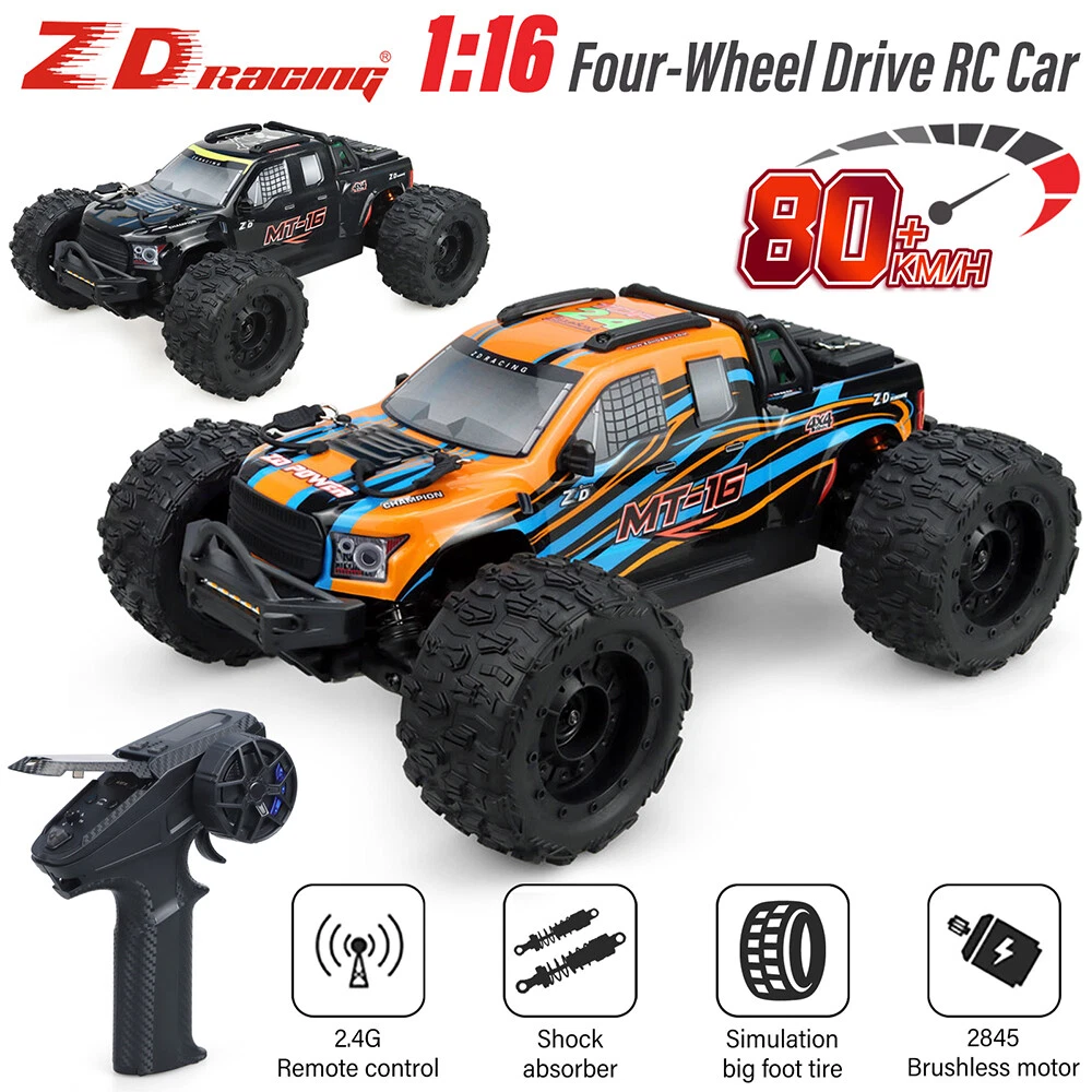 ZD Racing MT-16 4WD 2.4GHZ 4CH Brushless Motor 80Km/h 1/16 Off-Road RC Cars - Picture 1 of 25
