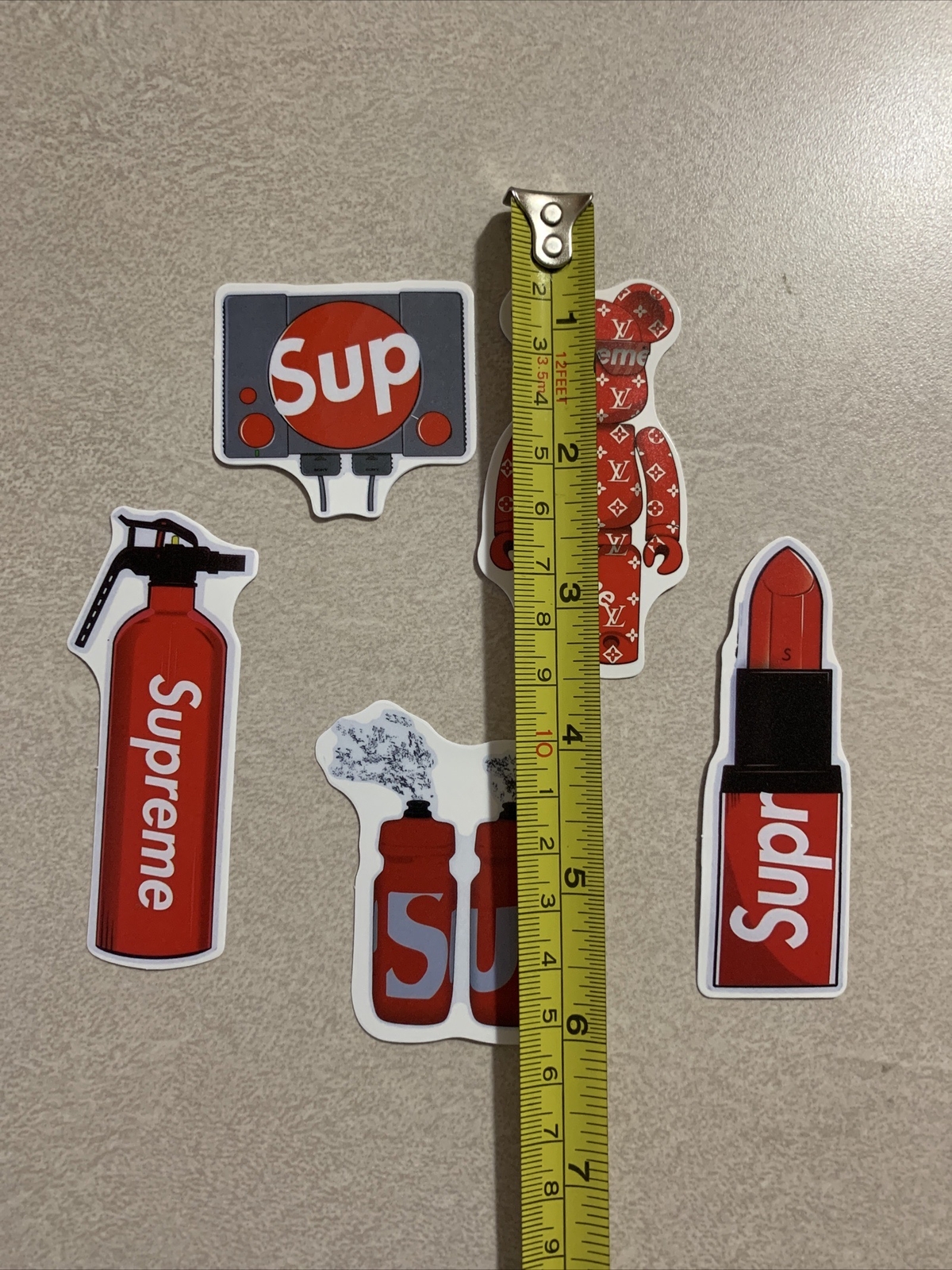 Supreme red Cool Skateboard, Fridge, Laptop stickers