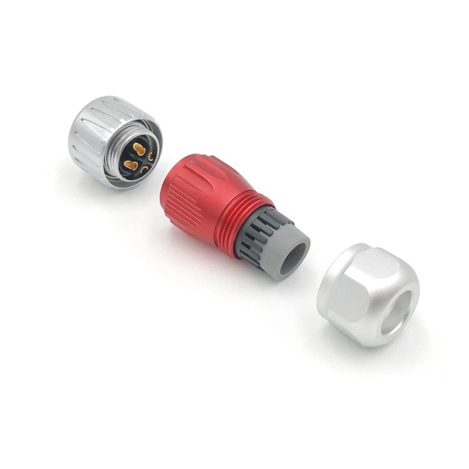 4 Pin Power Circular Connector Male Plug & Female Socket Waterproof IP67 Metal - Image 3 of 4