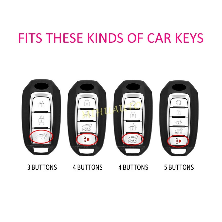 NURCIX Auto Cover Chiave Telecomandi Custodia Portachiavi,per Infiniti QX50 Q50L Q70L Q50 QX30 Car Key Covers Protezione Accessori Custodia Coprichiave,D
