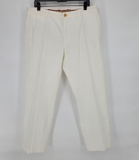 Burberry London Lean Low Pants Womens Size 36x30 White Straight Leg