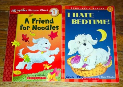 Lot of 2 Noodle Hans Wilhelm Children's Reader Book Picture Clues I Hate Bedtime