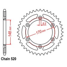 Supersprox 47 Tooth Steel Rear Sprocket for Suzuki DR650RSE 1992