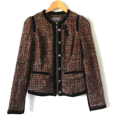 Free People Jacket Tweed Full Zip Multi 