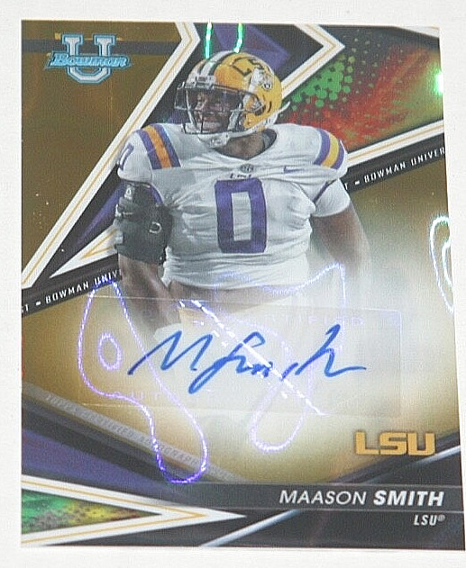 2022 Bowman University's Best GOLD LAVA Rookie Auto #BA-MS - Maason Smith 46/75